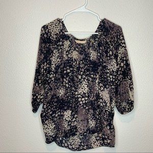 Rebecca Taylor Silk Cheetah Print Blouse Size 4